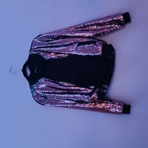 A Pink & Blue Sequin Jacket from Lularoe